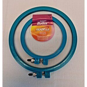 Susan Bates Hoop-La Embroidery Hoops 6" & 4" Blue Super Grip Needle Point Crafts